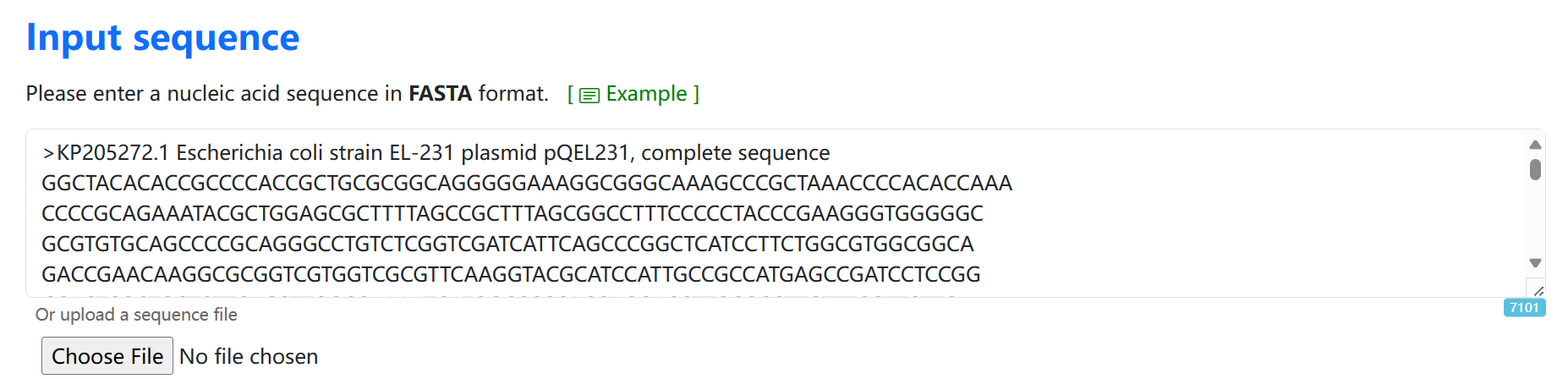 Sequence Upload Interface
